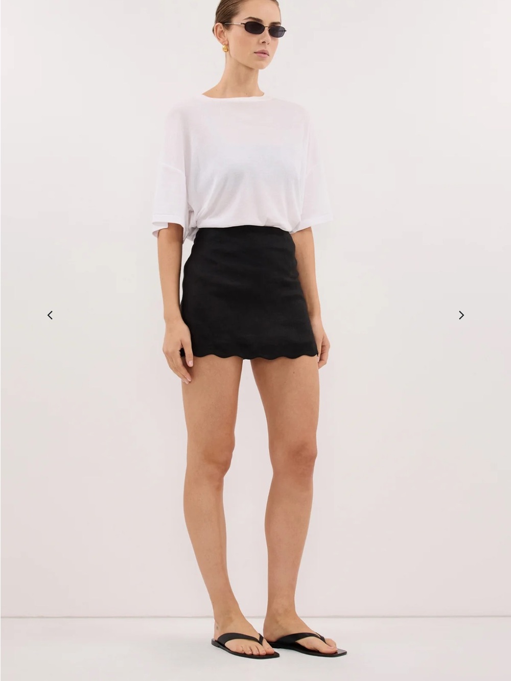 NWT DISSH Lela Black Linen Skort